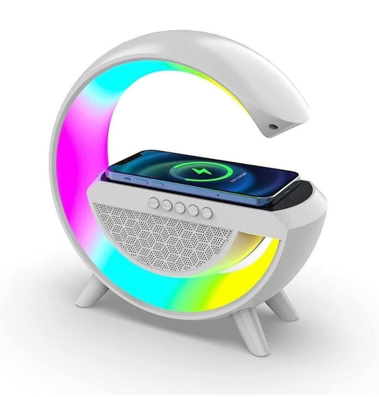 3 IN 1 MULTIFUNCTION G SHAPE LED BLUTOOTH SPEAKER WITH WIRELESS FAST CHARGER