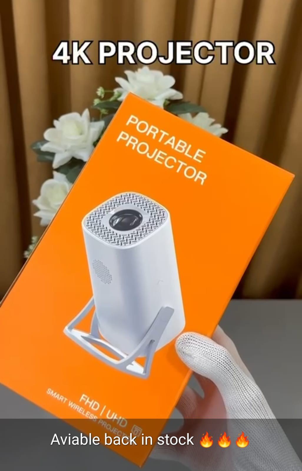 4kPortable Projector – Ultra HD Entertainment Anywhere!