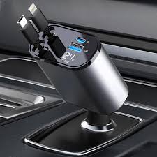 120V Car Retractable Charger – Fast, Compact & Tangle-Free