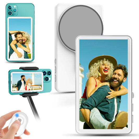 Wireless Magnetic Selfie Screen – Real-Time Mirror Display for iPhone & Android
