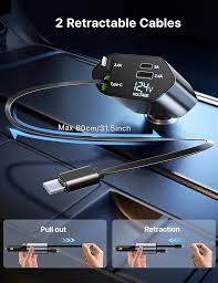 120V Car Retractable Charger – Fast, Compact & Tangle-Free
